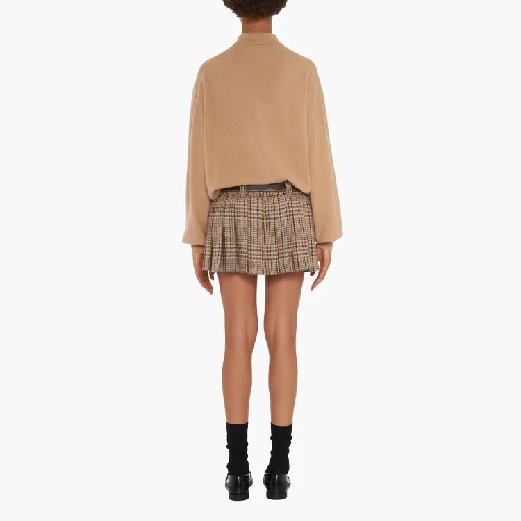 MIU MIU Casual Short Skirts Women's Brown-3