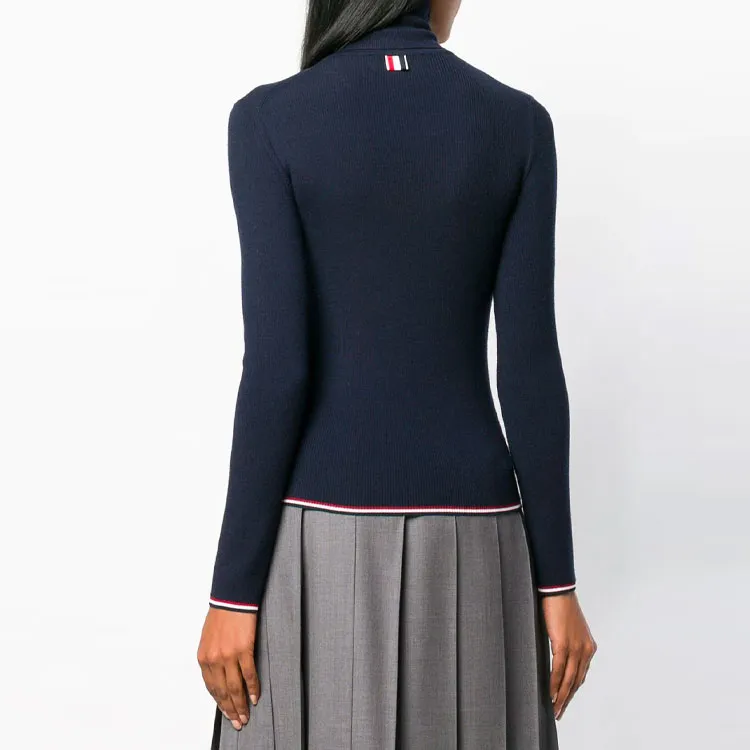 THOM BROWNE RWB trim Roll neck Jumper-2