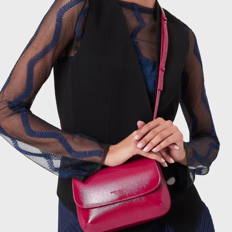 AMANI Patent Leather Shoulder Bag Women's-5