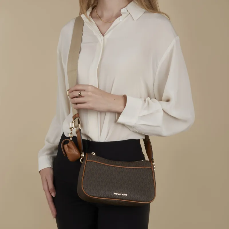 MICHAEL KORS Jet Set Medium Signature Logo Crossbody Bag With Case For Apple AirPods Pro®-4