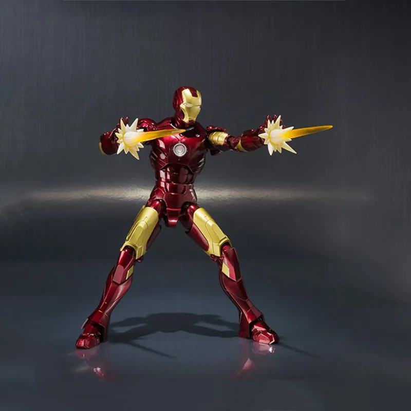 BANDAI Iron Man Marvel Avengers MK3 Mark Three With Base Poseable Scale Figures-5