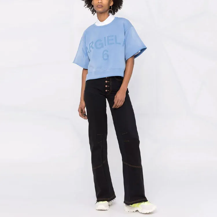 MM6 Maison Margiela Crop Tops Women's Blue-2