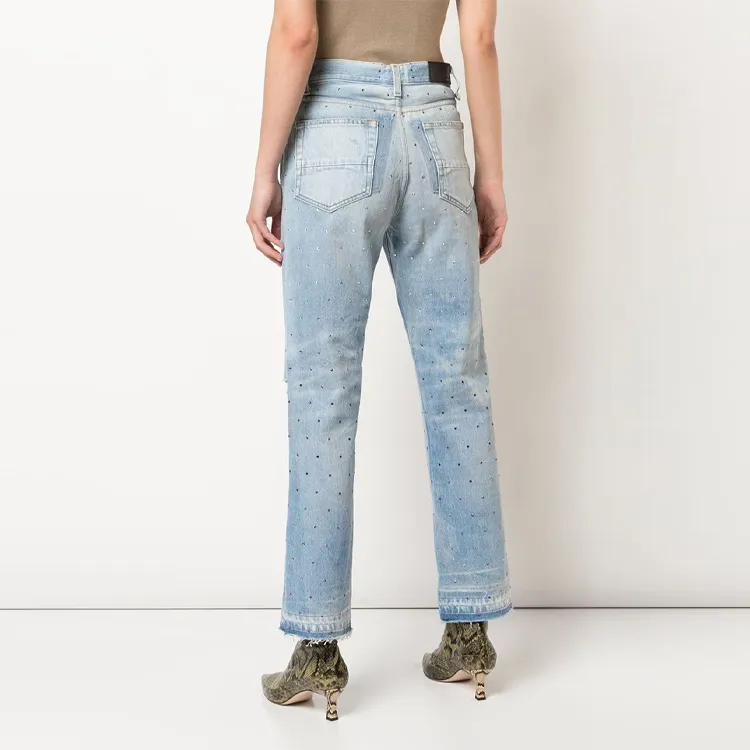AMIRI Gradient Crystal Reconstructed Denim Pants 'Multi Indigo'-2