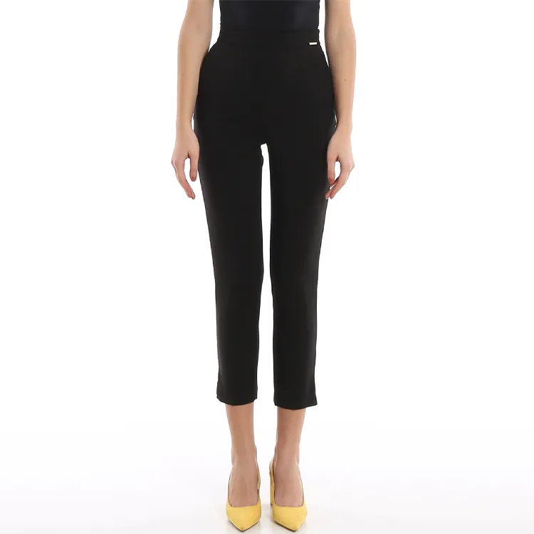 Elisabetta Franchi SS21 Straight Casual Pants Women's Black-3