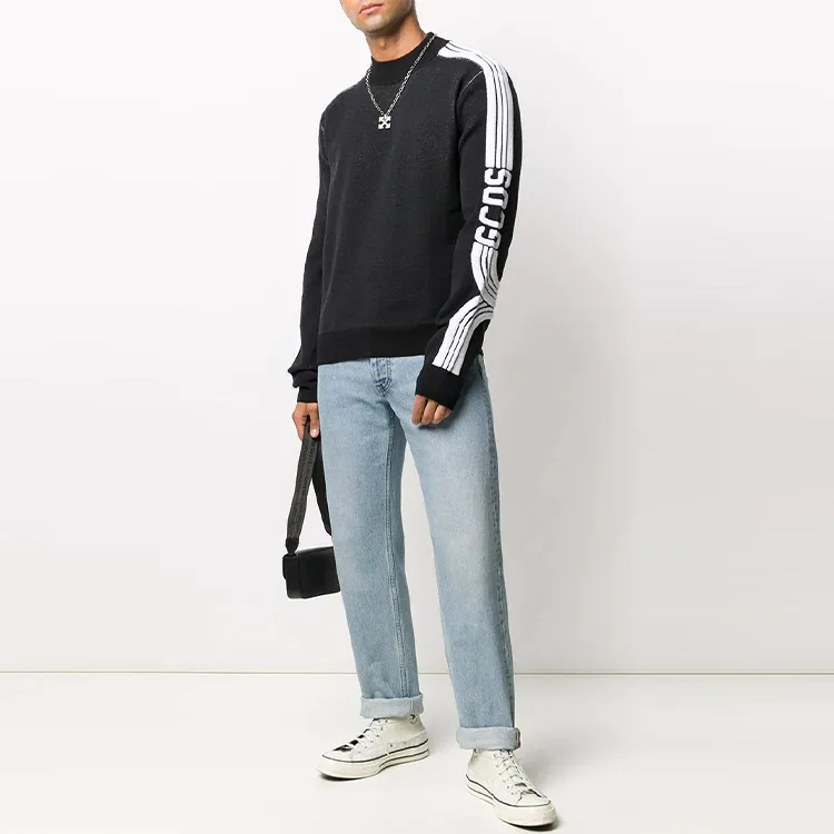 GCDS Logo Side Stripe Knit Jumper-1