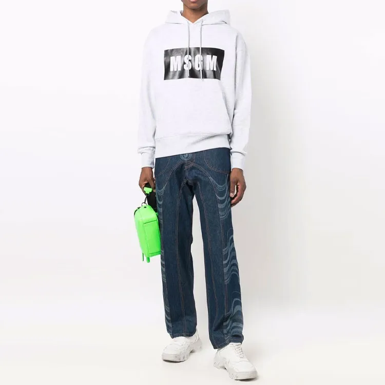 MSGM Logo Printed Drawstring Hoodie-1