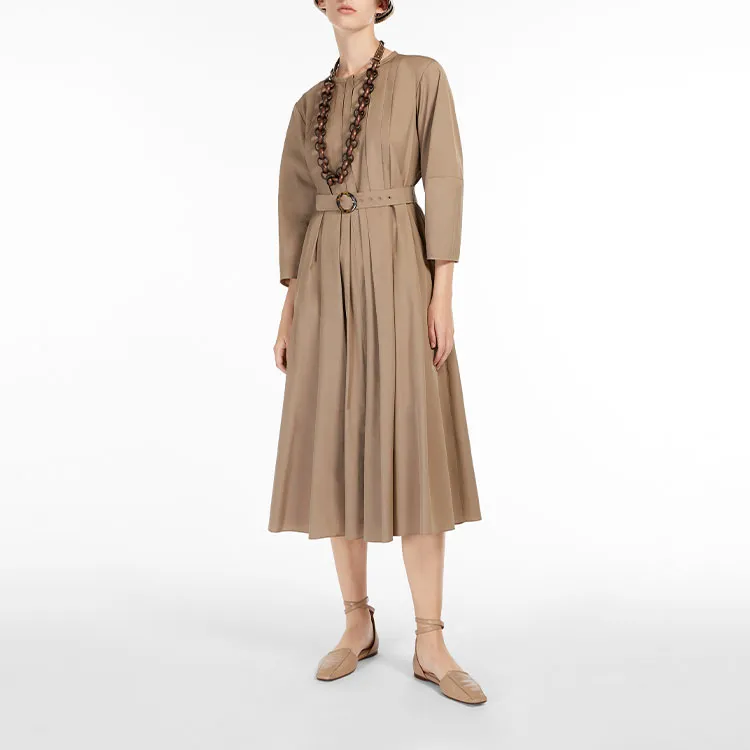 'S MAX MARA Long Sleeved Dresses Women's Brown-3
