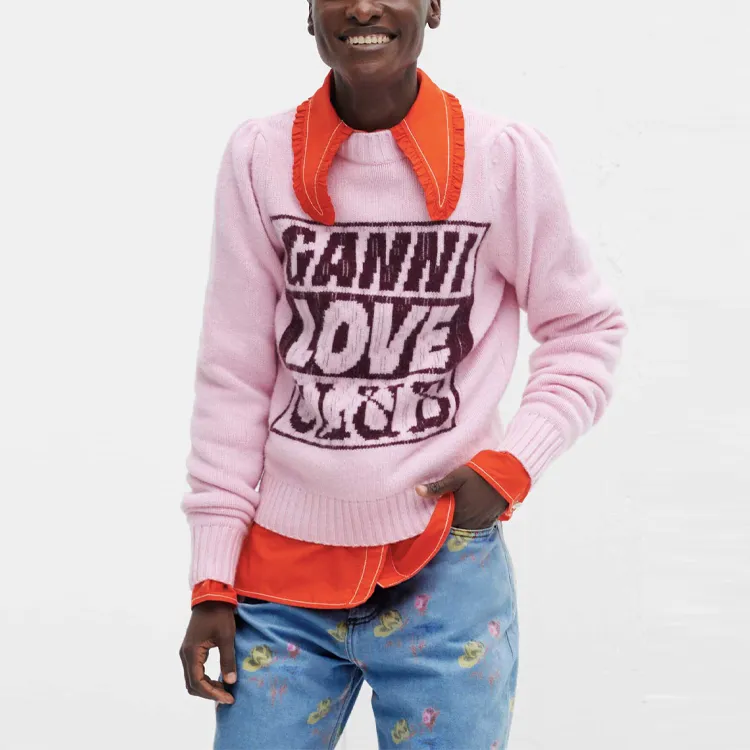 GANNI SS22 Sweater Knitwear Women's Pink-2