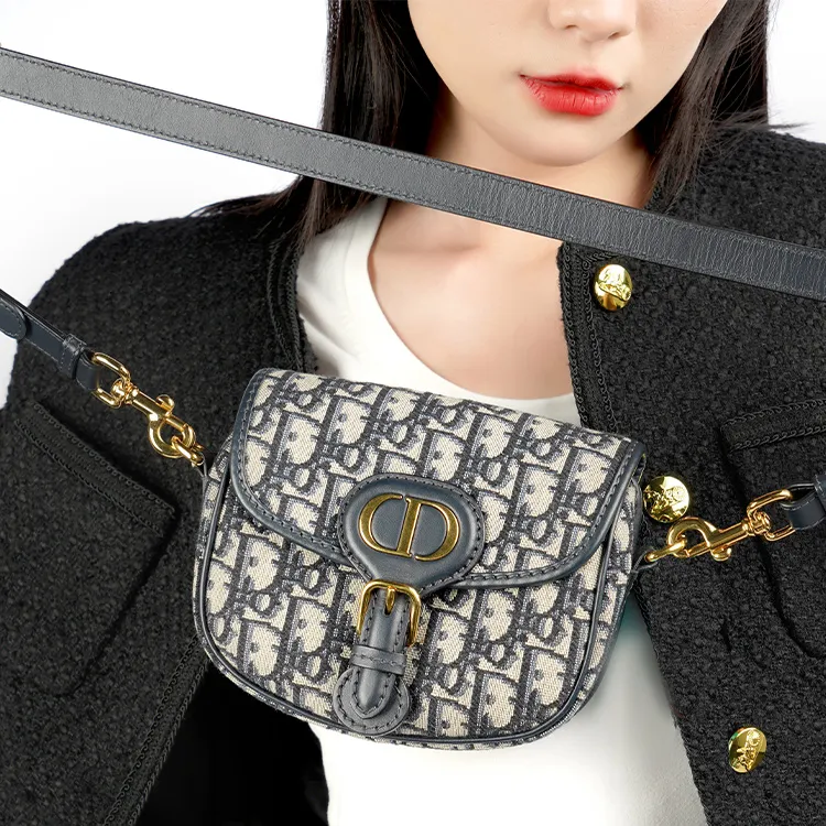 DIOR Bobby Fabric Handbag, Shoulder Bag, Crossbody Bag Trumpets Women's Denim Blue-9