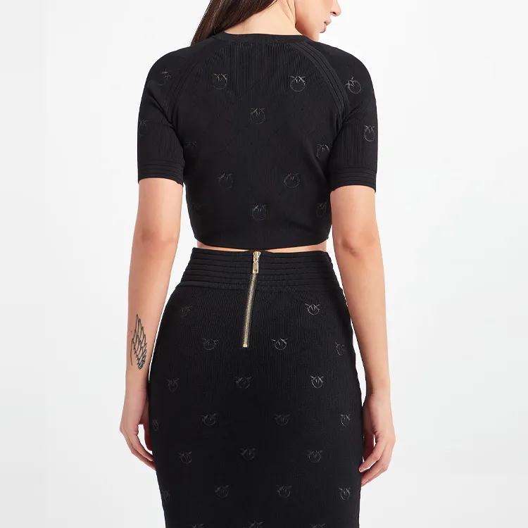 PINKO SS22 Slim Fit Sweater Women's Black-5