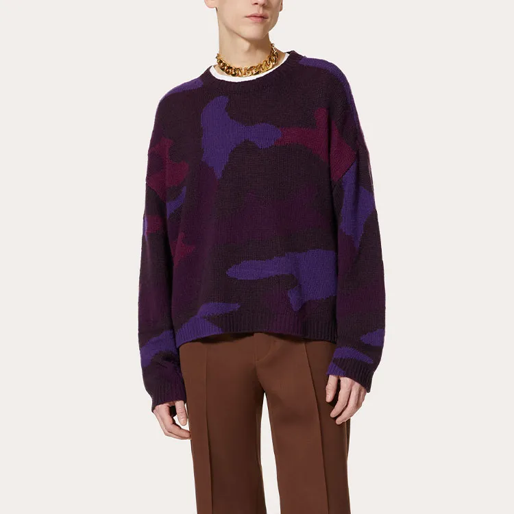 Valentino Camouflage Motif Long-Sleeved Jumper-1