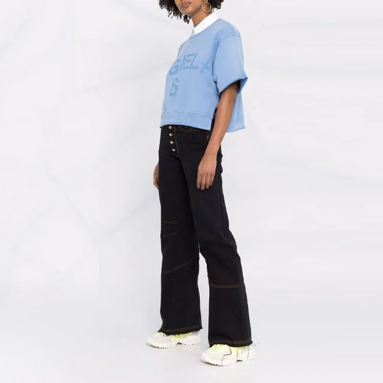 MM6 Maison Margiela Crop Tops Women's Blue-3