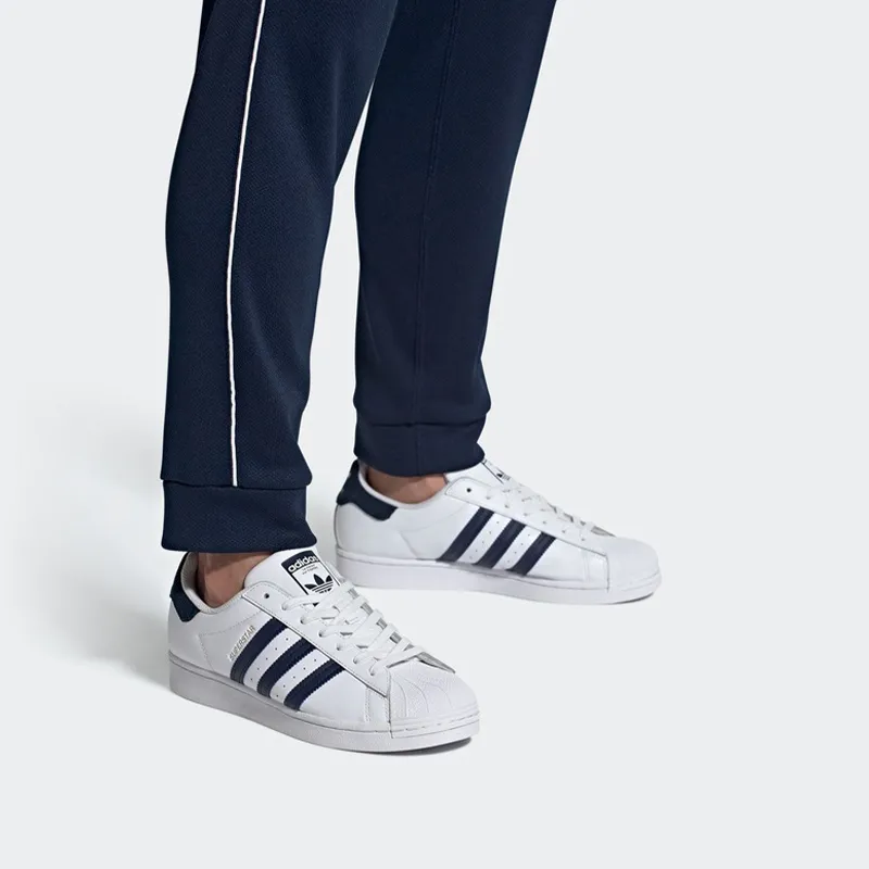 Adidas Originals Superstar Shoes 'Cloud White Navy Blue'-6