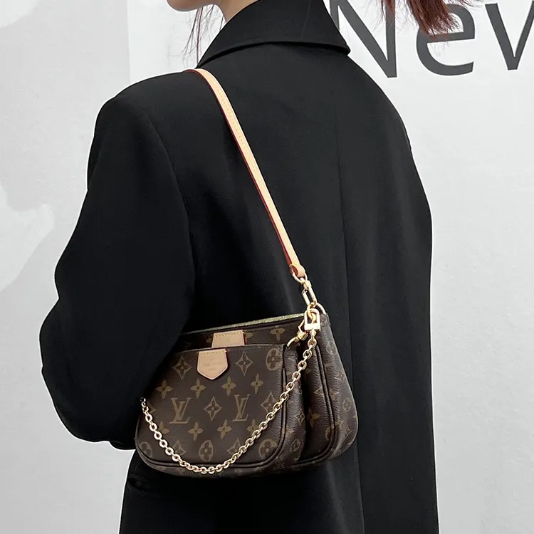 Luxury Care Artisan Workshop Metal Cow Leather Bag Accessory Bag Strap Women's Gold-2