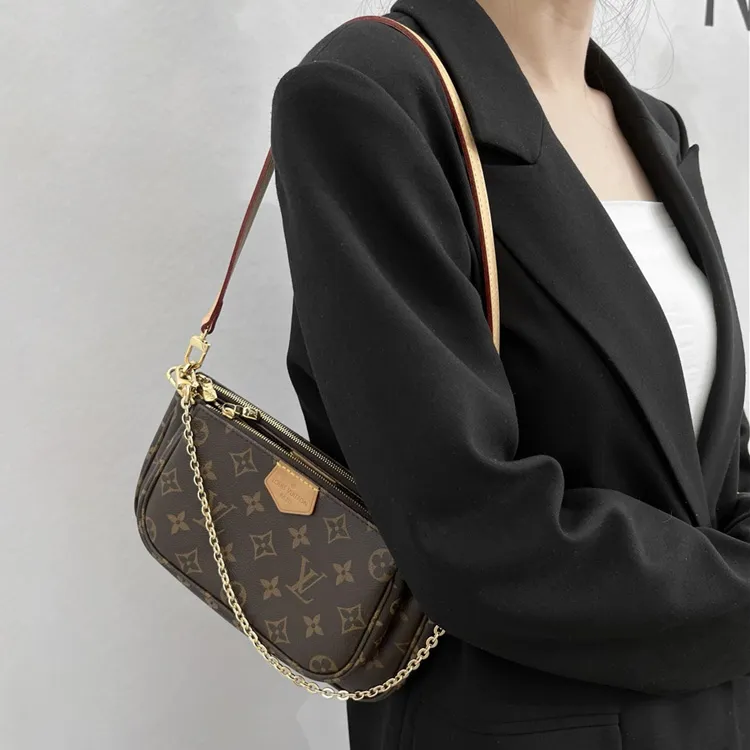 Luxury Care Artisan Workshop Metal Cow Leather Bag Accessory Bag Strap Women's Gold-4