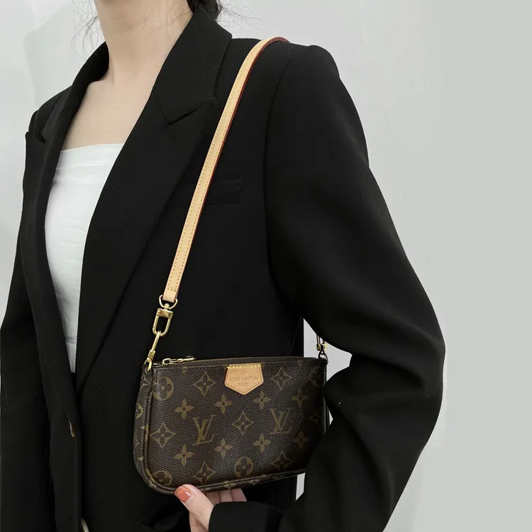 Luxury Care Artisan Workshop Metal Cow Leather Bag Accessory Bag Strap Women's Gold-5