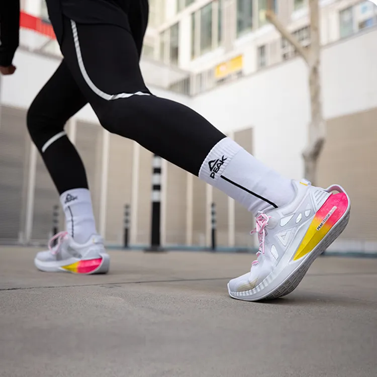 PEAK Anti Slip Wear Resistant Cushioning Breathable Low Top Casual Shoes Women's White Red-6