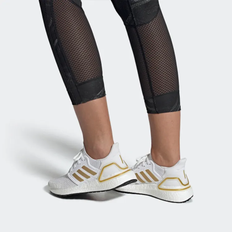 Adidas Ultra Boost 20 Cloud White Gold Metallic Women's-6
