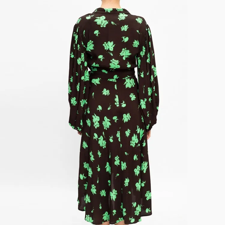 GANNI Printed Crepe Mini Dress 'Phantom'-7