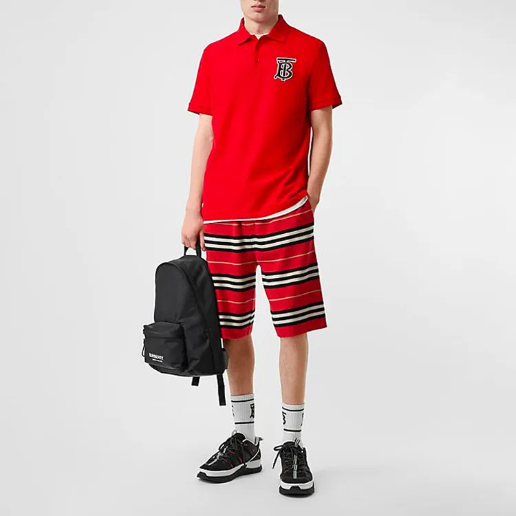 Burberry Polo Shirts Men Red-3