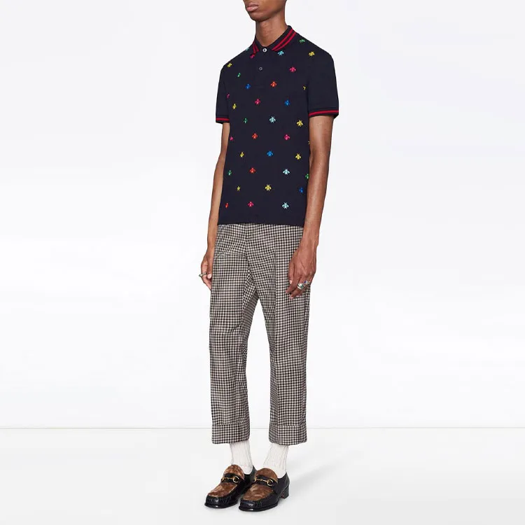 GUCCI Polo Shirts Men Navy Blue-3