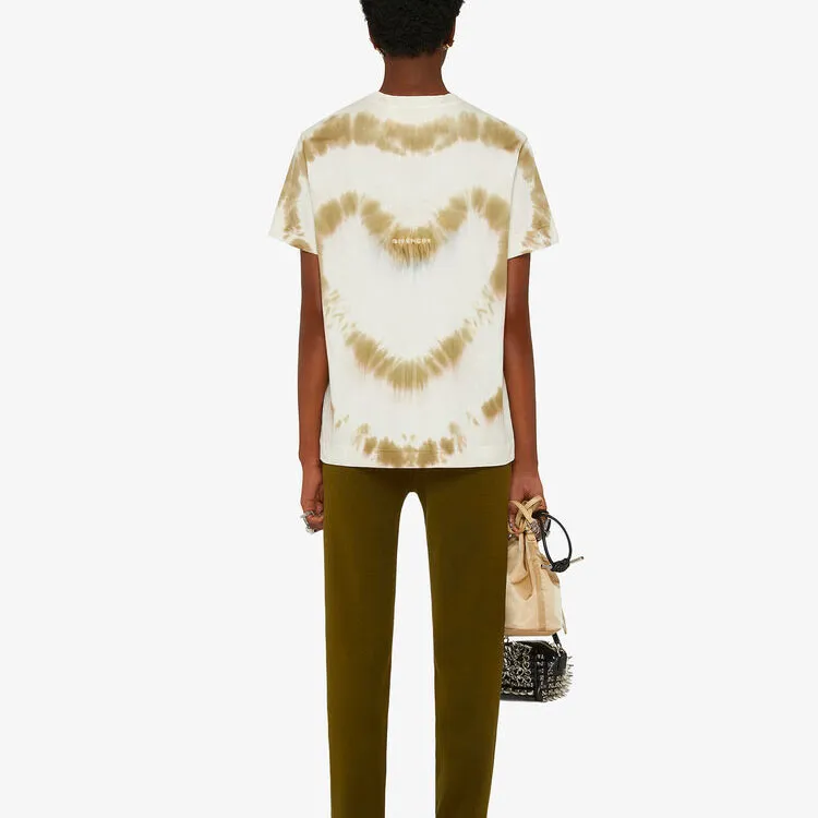 Givenchy Tie And Dye Hearts Oversized T-Shirt 'White/Khaki'-2