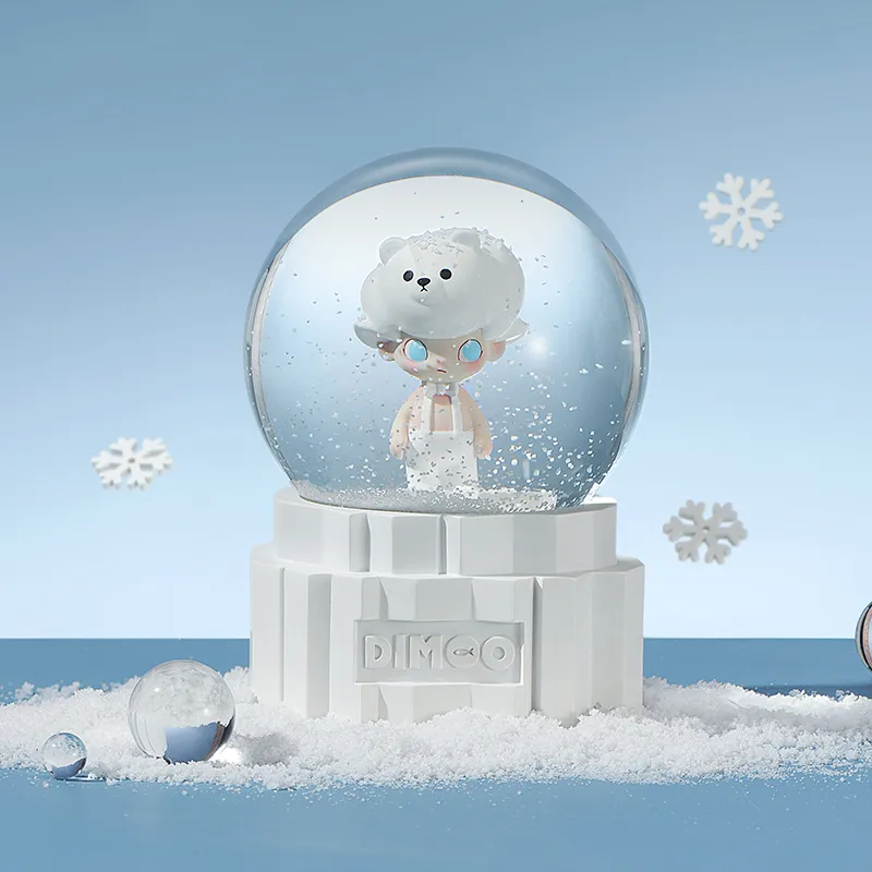 POP MART DIMOO Aquarium Collection Polar Bear Crystal Ball Trend Based Products 17cm-1