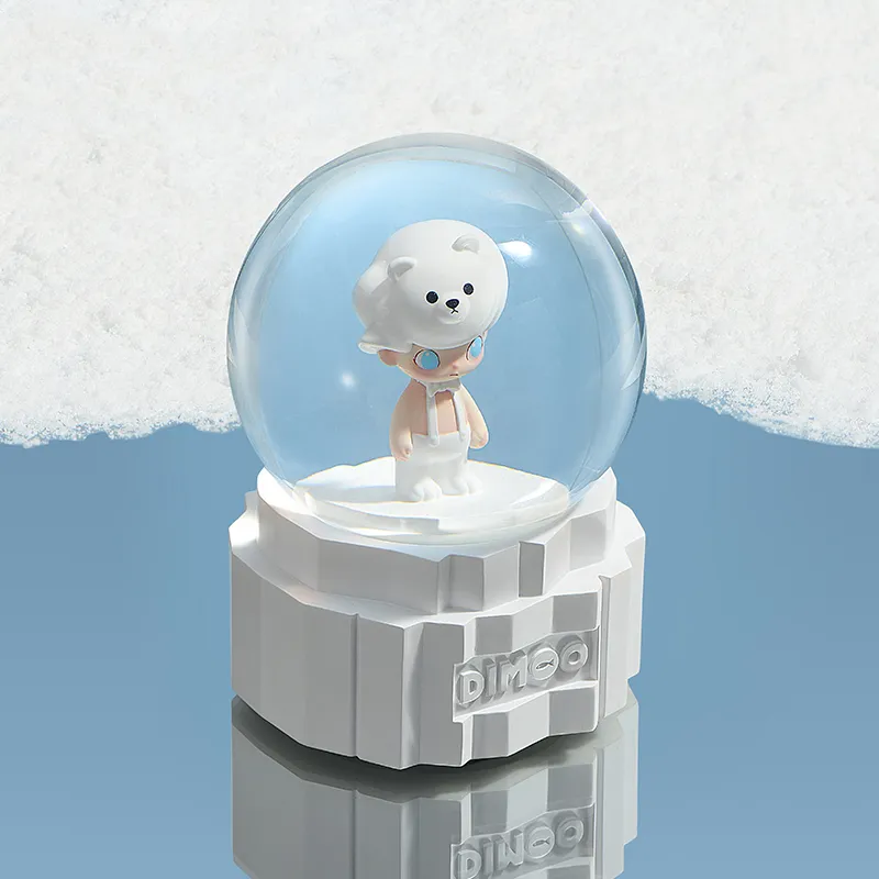 POP MART DIMOO Aquarium Collection Polar Bear Crystal Ball Trend Based Products 17cm-2