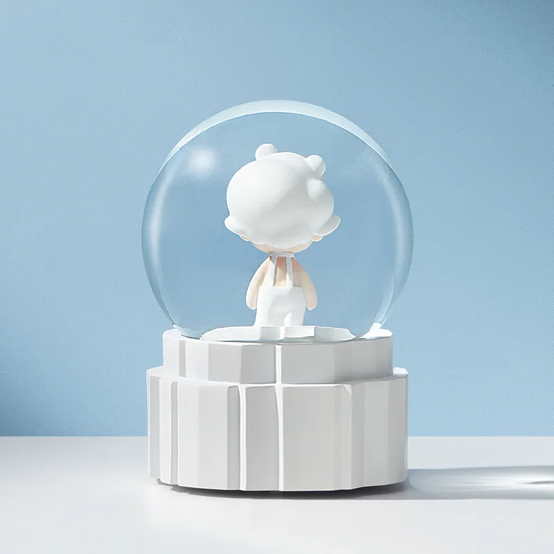 POP MART DIMOO Aquarium Collection Polar Bear Crystal Ball Trend Based Products 17cm-3