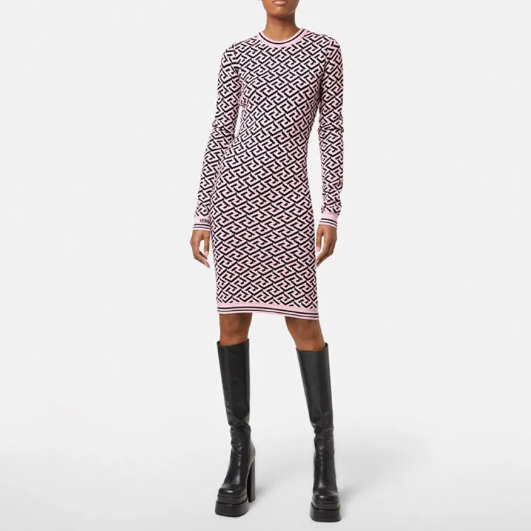 VERSACE Long-Sleeved Dresses Women's Red-2