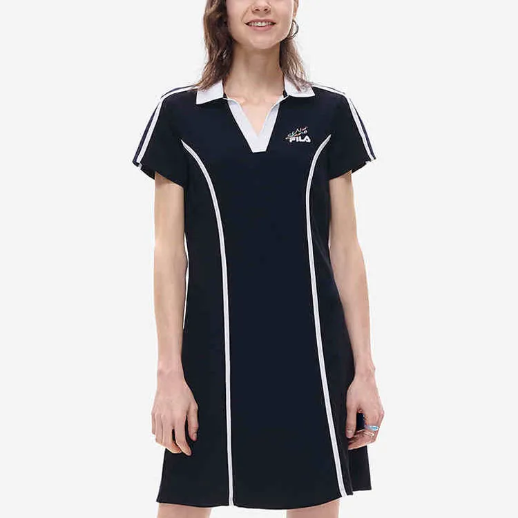 FILA FUSION Short Sleeved Dresses Women's Pitch Black-4