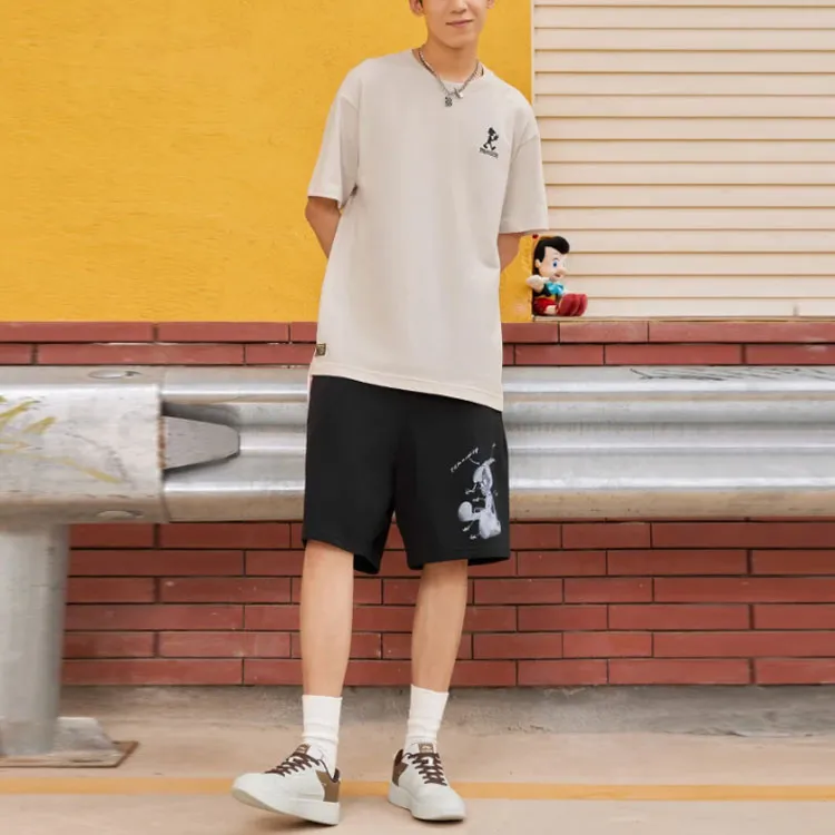 LiNing x Disney Collaboration Sports Lifestyle Collection T Shirt Men's White Sand Gray-3