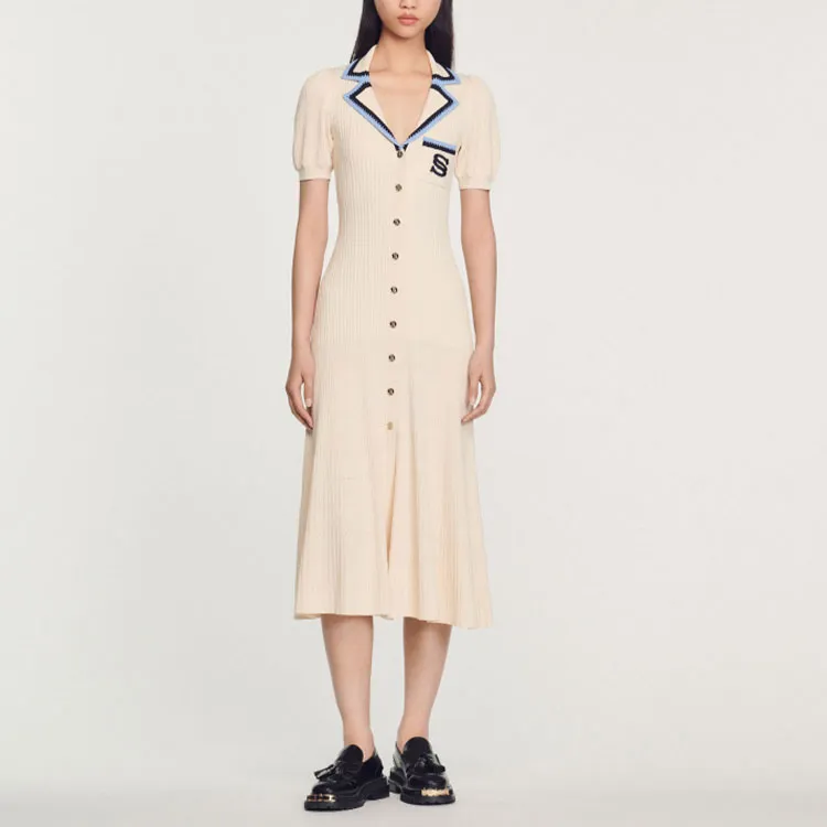 Sandro Short-Sleeved Dresses Women's Light Umber-2