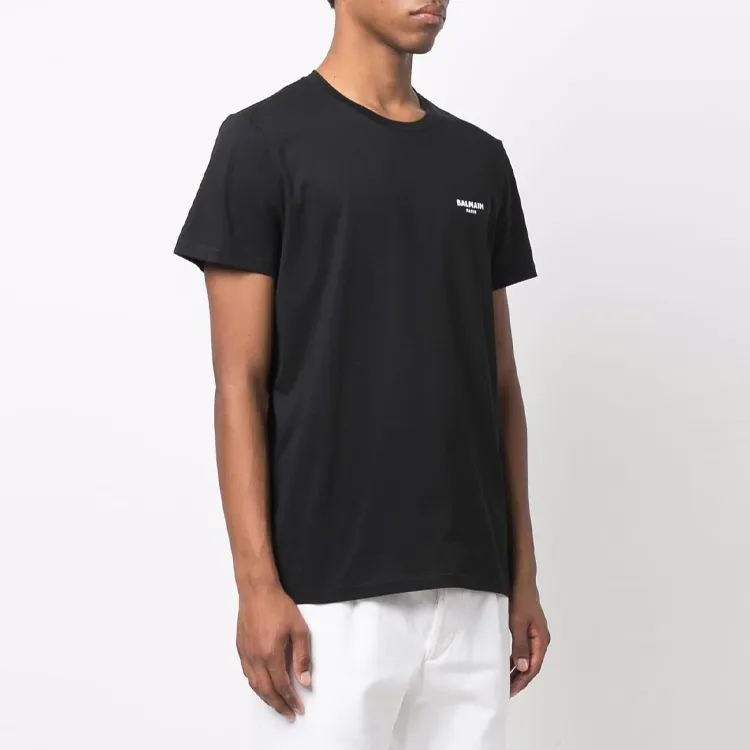 BALMAIN Logo Printed Crewneck T Shirt-3