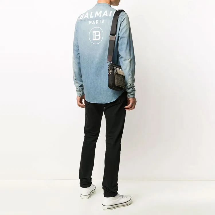 BALMAIN Shirts Men Blue-3