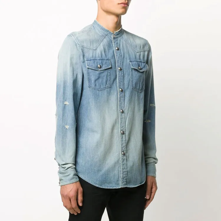 BALMAIN Shirts Men Blue-2