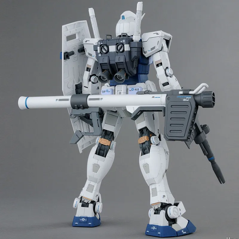 BANDAI First Gundam RX 78 MG 1/100 Mobile Suit Gundam RX 78 2 Gundam Base Color Scheme Model Kits 3.0 Version-3