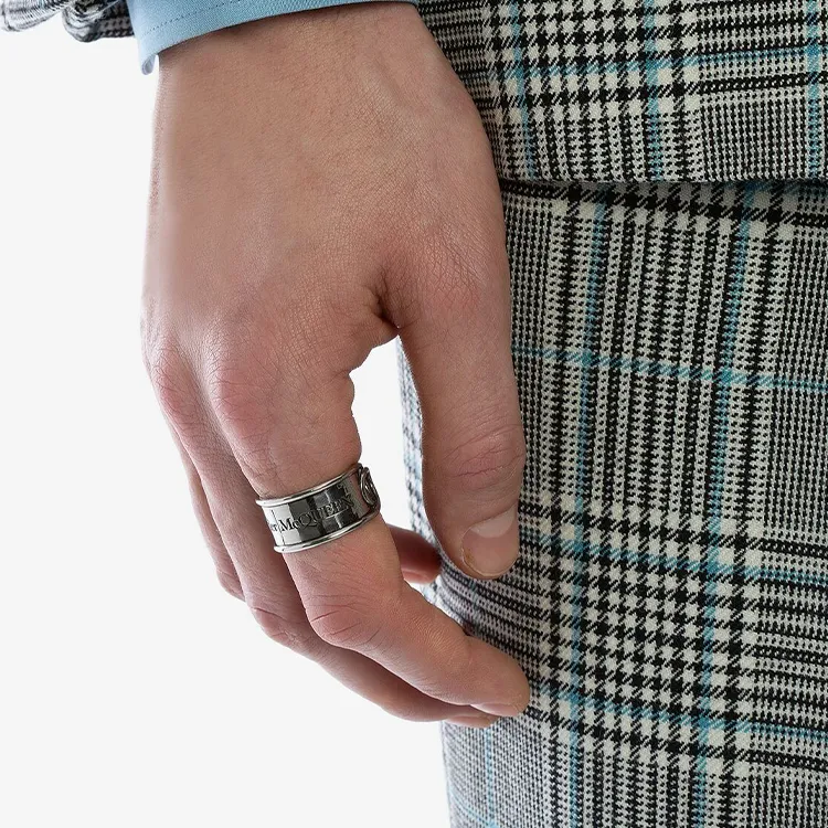 Alexander McQueen Rings Men Silver-3