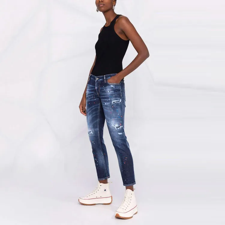 DSQUARED 2 Jennifer Distressed Cropped Jeans-4