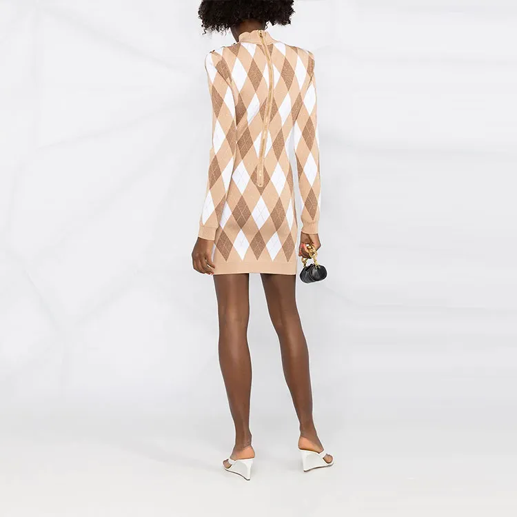 BALMAIN Long-Sleeved Dresses Women's Brown-2