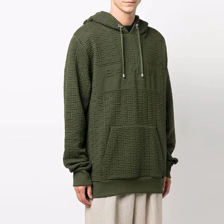 BALMAIN Monogram Textured Hoodie-2
