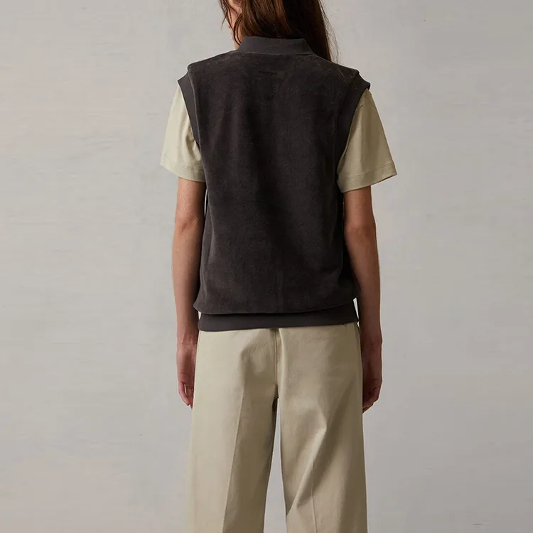 Fear Of God Essentials Women's Velour Sleeveless Polo Iron-3