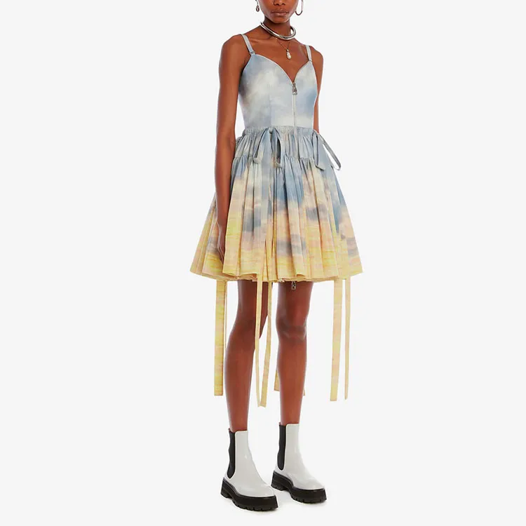 Balenciaga Sleeveless Dress Women's Yellow-3