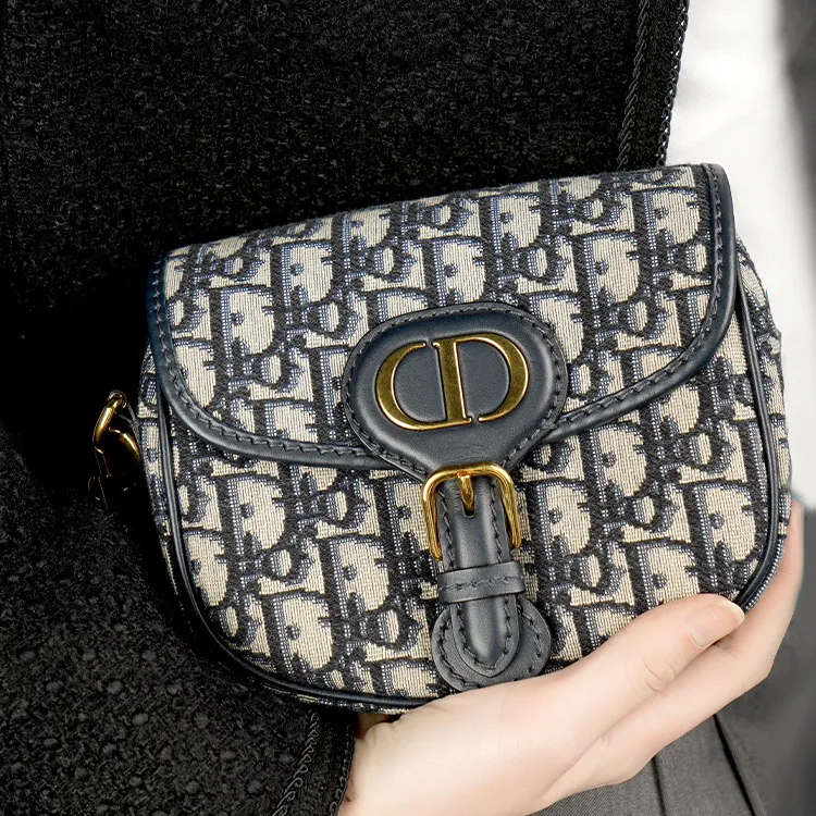 DIOR Bobby Fabric Handbag, Shoulder Bag, Crossbody Bag Trumpets Women's Denim Blue-10