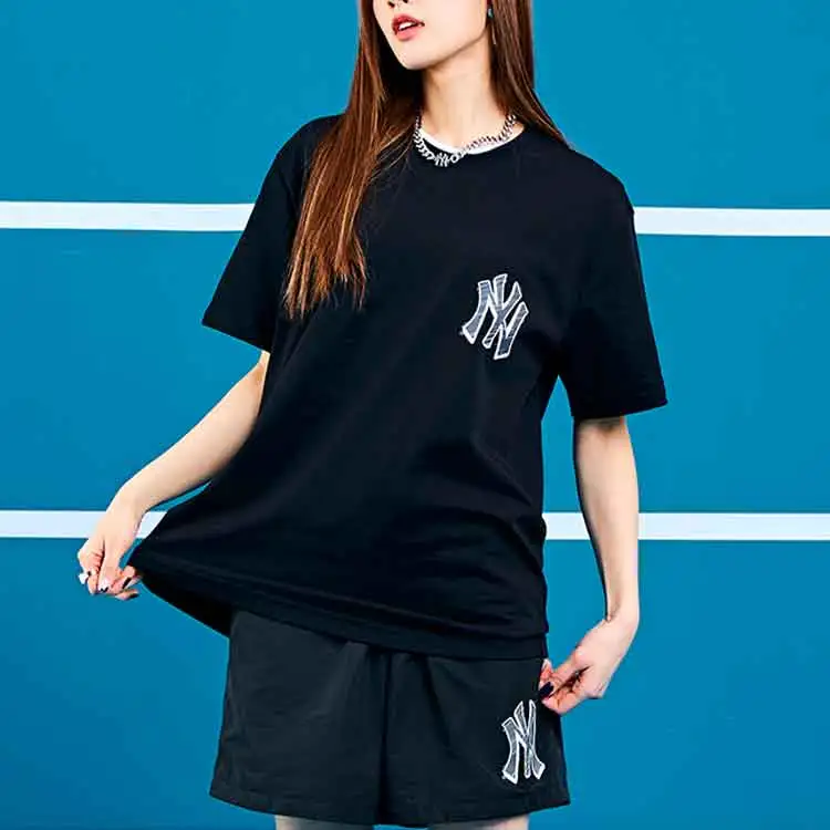 MLB Base Logo T Shirts Unisex Black-8