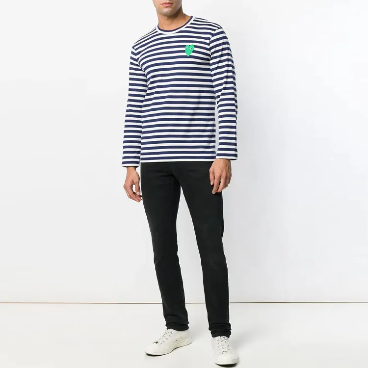 CDG Play T Shirts Men Blue-1