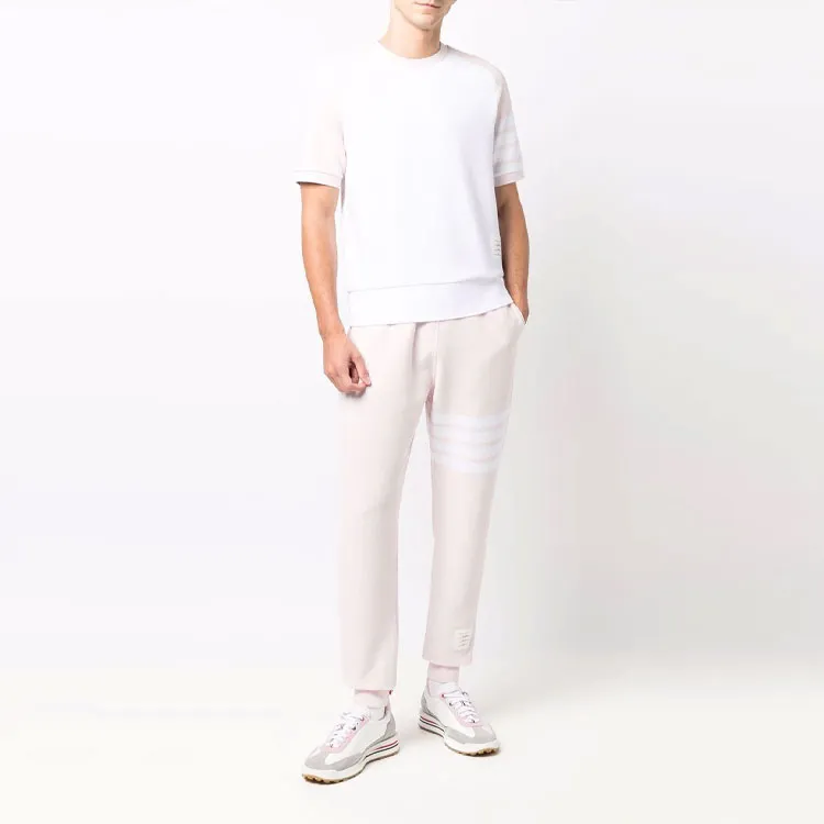 THOM BROWNE· Knitted Sweatpants Men's Pink-1