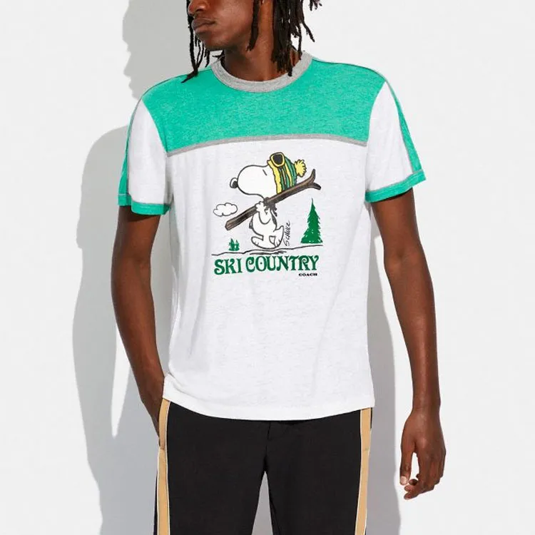 COACH T Shirt Men's White & Green-1