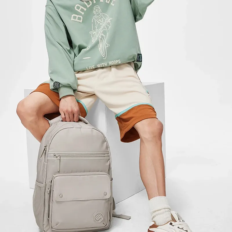 LiNing Polyester Backpack Regular Unisex Moonlight Gray-5