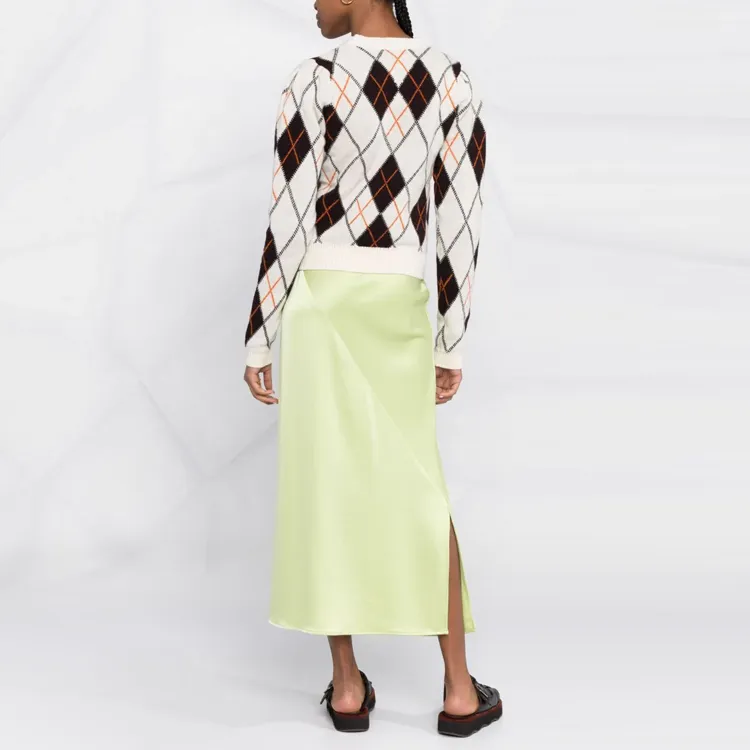 GANNI FW21 Fitted Sweater Women's White-3